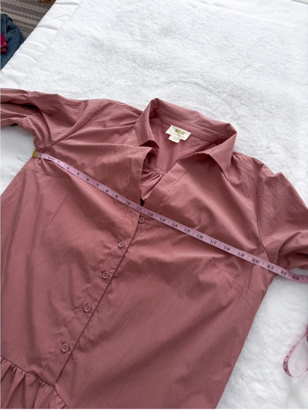 Anthropologie Maeve Taffeta Dress Button Front Rose Pink Midi - Picture 10 of 13